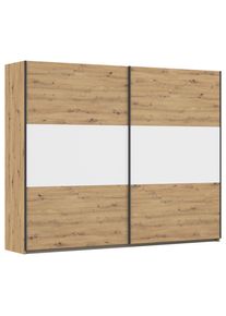 Rauch M&ouml;bel , Wei&szlig;, Alufarben, Eiche Artisan , Holzwerkstoff , 3 F&auml;cher , 261x210x59 cm , Blauer Engel, Goldenes M, Made in Germany , in verschiedenen Gr&ouml;&szlig;en erh&auml;ltlich , Schlafzimmer, Kleiderschr&auml;nke, Schwebet&uuml;renschr&auml;nke