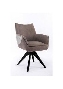 Stylife , Braun, Grau, Schwarz , Holz, Textil , Buche , 62x85x64 cm , Esszimmer, Esszimmerst&uuml;hle, Holzst&uuml;hle