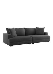 Luca Bessoni , Schwarz , Textil , F&uuml;llung: Schaumstoffflocken , 261x124 cm , Stoffauswahl , Wohnzimmer, Sofas & Couches, Sofas, Big Sofas