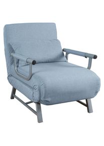 Mid.you , Blau , Textil , 64x95x78 cm , Liegefunktion , Wohnzimmer, Sofas & Couches, Schlafsofas, Schlafsessel