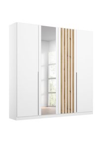 Rauch M&ouml;bel , Wei&szlig;, Eiche Artisan , Holzwerkstoff , 2 F&auml;cher , 181x210x54 cm , Blauer Engel, Goldenes M, Made in Germany , Schrankfront mit Spiegel , Schlafzimmer, Kleiderschr&auml;nke, Dreht&uuml;renschr&auml;nke