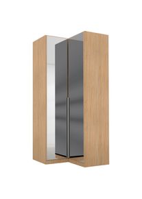 Rauch M&ouml;bel , Silberfarben, Sonoma Eiche , Holzwerkstoff , 7 F&auml;cher , 100x229x102 cm , Blauer Engel, Goldenes M, BQ - B&uuml;ndnis f&uuml;r Qualit&auml;t, Made in Germany, DIN EN ISO 50001 , Schrankfront mit Spiegel ,