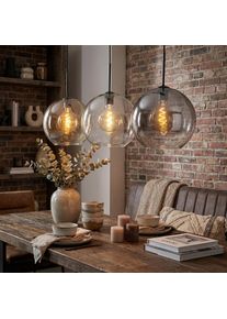 hofstein Koyoto Pendellampa, kullampa, Pendelbelysning Amber, Klart, R&ouml;kf&auml;rger, 3-ljusk&auml;llor