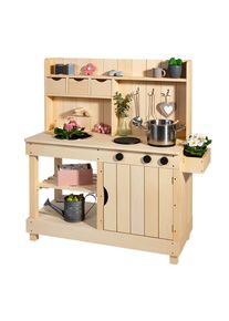 Muddy Buddy , Naturfarben , Holz, Metall , Zypresse , massiv , 40x105x102 cm , EN 71 , mit Kn&ouml;pfen , Spielwaren, Spielzeug, Kinderk&uuml;chen & Werkb&auml;nke