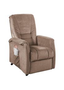 Livetastic , Hellbraun , Textil , 77x107x88 cm , Stoffauswahl, Relaxfunktion, Netzbetrieb , Wohnzimmer, Sessel, Fernsehsessel