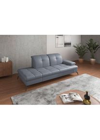 Sit & More Sit & More , Graublau , Leder , Echtleder , Nappaleder , 231x90x122 cm , Goldenes M, Made in Europe, DGM-Klimapakt , R&uuml;cken echt, Armteil rechts , Wohnzimmer, Sofas & Couches, Relaxliegen & R&eacute;cami&egrave;ren
