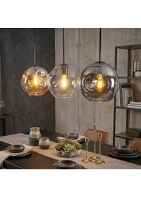 hofstein Ripoll Pendellampa, kullampa, Pendelbelysning Amber, Klart, R&ouml;kf&auml;rger, 3-ljusk&auml;llor