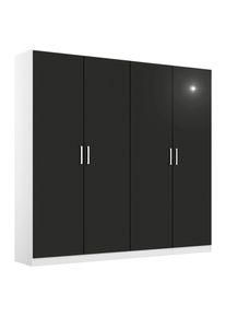 Rauch M&ouml;bel , Grau, Wei&szlig; , Holzwerkstoff , 4 F&auml;cher , 181x197x54 cm , Blauer Engel, Made in Germany , Schlafzimmer, Kleiderschr&auml;nke, Dreht&uuml;renschr&auml;nke