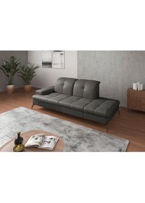 Sit & More Sit & More , Anthrazit , Textil, Leder , Kombination Echtleder/Stoff , Nappaleder , 231x90x122 cm , Goldenes M, Made in Europe, DGM-Klimapakt , Armteil links , Wohnzimmer, Sofas & Couches, Relaxliegen & R&eacute;cami&egrave;ren