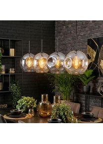 hofstein Ripoll Pendellampa, kullampa, Pendelbelysning Amber, Klart, R&ouml;kf&auml;rger, 4-ljusk&auml;llor