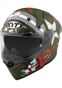 KYT R2R MAX Assault, full face helmet , color: Matt Dark Green/Grey/White , size: S