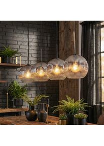 hofstein Ripoll Hanglamp, Kogellampje, Hanglamp Duidelijk, Rookkleurig, 4-lichts