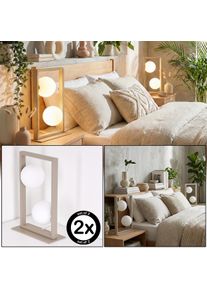 hofstein Zanin Tafellamp Zandkleurig, 2-lichts