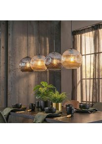 hofstein Ripoll Hanglamp, Kogellampje, Hanglamp Amber, Rookkleurig, 4-lichts