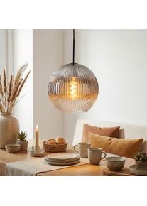 hofstein Koyoto Hanglamp, Kogellampje, Hanglamp Duidelijk, Rookkleurig, 1-licht