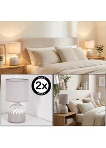 hofstein Mirvel Tafellamp Grijs, Wit, 1-licht