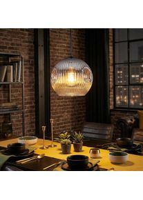 hofstein Ripoll Hanglamp, Kogellampje, Hanglamp Chroom, Duidelijk, Rookkleurig, 1-licht