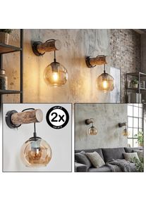 hofstein Koyoto Kogellampje, Wandlamp Natuurlijke kleuren, Zwart, 1-licht