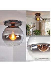 hofstein Koyoto Plafondlamp, Kogellampje 25 cm Chroom, Duidelijk, Rookkleurig, 1-licht
