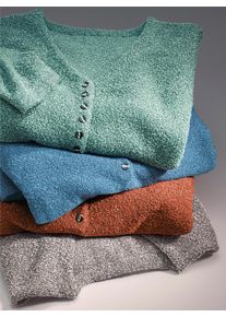 Dames Gebreide pullover met zijsplitten in mint ,maat 36, WITT, 70% Polyacryl, 30% Polyester
