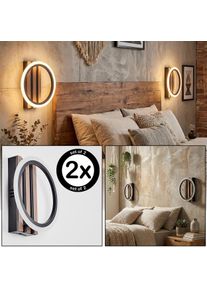 hofstein Galen Applique LED Aspetto del legno, Nero, 1-Luce