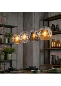 hofstein Ripoll Lampadario a sospensione, Lampada a sfera, Lampada a sospensione Ambrato, Chiaro, Grigio fumo, 4-Luci