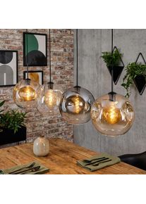 hofstein Ripoll Lampadario a sospensione, Lampada a sfera, Lampada a sospensione Ambrato, Chiaro, Grigio fumo, 4-Luci