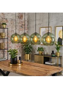 hofstein Koyoto Lampadario a sospensione, Lampada a sfera, Lampada a sospensione Verde, 4-Luci