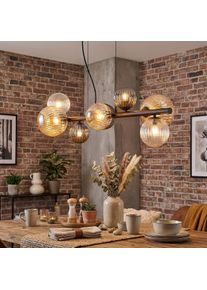 hofstein Chehalis Lampadario a sospensione, Lampada a sfera, Lampada a sospensione Ambrato, Chiaro, Grigio fumo, 8-Luci