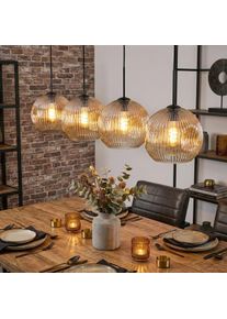 hofstein Ripoll Lampadario a sospensione, Lampada a sfera, Lampada a sospensione Ambrato, Chiaro, 4-Luci