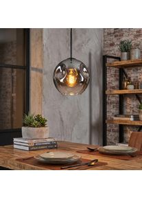 hofstein Ripoll Lampadario a sospensione, Lampada a sfera, Lampada a sospensione Cromo, Chiaro, Grigio fumo, 1-Luce