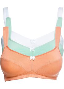 bonprix Női Merev&iacute;tő n&eacute;lk&uuml;li melltart&oacute; pamuttal (3 db-os csomag), z&ouml;ld, 80E