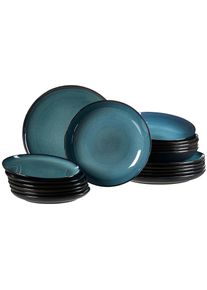 Ritzenhoff & Breker Ritzenhoff & Breker, Tafelservice &raquo;Bali&laquo; Reaktivglasur, jedes St&uuml;ckein Unikat, Blau, Steinzeug,