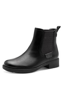 Tamaris, Damen, Chelseaboots , Blockabsatz, Stiefelette, Schlupfschuh im Used Look, schwarz, 41, Klassische Stiefelette zum Schlupfen, mit 