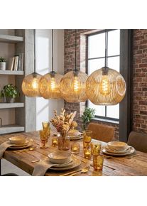 hofstein Ripoll Suspension, Boule lumineuse, Suspension Ambre, 4 lumi&egrave;res