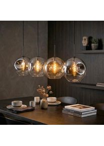 hofstein Ripoll Suspension, Boule lumineuse, Suspension Ambre, Clair, Fum&eacute;, 4 lumi&egrave;res