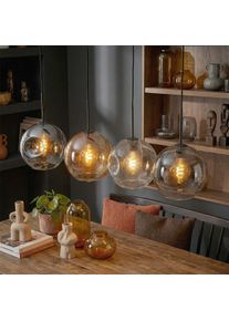 hofstein Ripoll Suspension, Boule lumineuse, Suspension Ambre, Clair, Fum&eacute;, 4 lumi&egrave;res