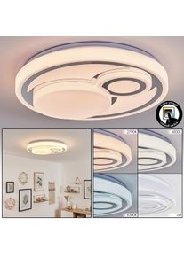 hofstein Rarel Plafonnier LED Chrome, Blanc, 1 lumi&egrave;re