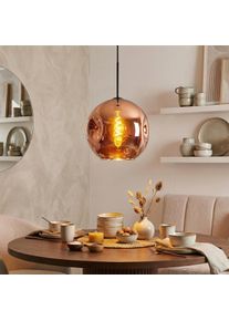 hofstein Ripoll Suspension, Boule lumineuse, Suspension Cuivr&eacute;, 1 lumi&egrave;re