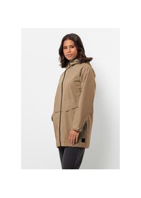 Jack Wolfskin, Damen, Langjacke &raquo;MAINKAI LONG JKT W&laquo; mit Kapuze, sand-storm, XL (46), 2 H&uuml;fttaschen, Innentasche