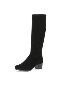 Caprice, Damen, Stiefel , Blockabsatz, Schlupfstiefel mit Stretch-XS-Schaft in schmaler Form, schwarz, 37,5, Eleganter Schlupfstiefel in veganer 