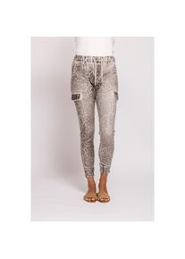 Zhrill, Damen, Cargohose &raquo;ZHDAISEY Leoprint&laquo; mit Leo-Print und Stretch, GREY Leoprint, L - N-Gr, Damen-Hose von Zhrill