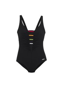 Lascana, Damen, Badeanzug &raquo;Ulli&laquo; mit farbigen Kontrastdetails, schwarz, 38 - Cup C, Edler Look mit farbigen Kontrastdetails