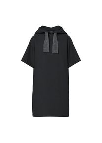 Pieces, Damen, Sweatkleid &raquo;PCCHILLI SUMMER 2/4 DRESS SWT NOOS UB BC&laquo; mit Kapuze und kontrastfarbenem Kordelzug, Black Detail:WIDE LUREX, S - N-Gr, 