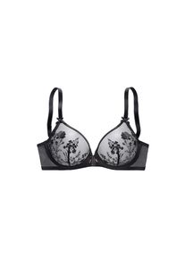 Lascana, B&uuml;gel-BH &raquo;Maria&laquo; mit Blumen aus edler Stickereispitze, transparente Unterw&auml;sche, uni schwarz, 70 - Cup F