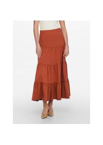 Only, Damen, Maxirock &raquo;ONLMAY MAXI SKIRT&laquo; Baumwolle, mit Volant, Arabian Spice, XS, Langer Jerseyrock von Only