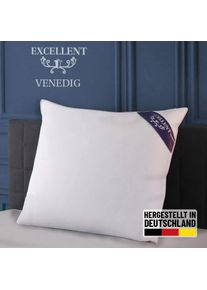Kopfkissen EXCELLENT "Venedig, Kuschel- oder Kopfkissen 1-tlg. oder 2 -tlg.", wei&szlig;, B:60cm L:60cm, Bezug: 100% Baumwolle. F&uuml;llung: 85% Federn, 15% Daunen, Kopfkissen, Kopfkissen, Deko- oder Kopfkissen in vielen Gr&ouml;&szlig;en