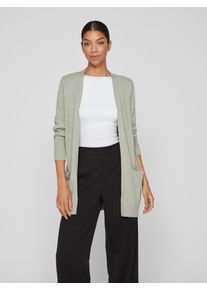 Strickjacke Vila "VIRIL OPEN L/S KNIT CARDIGAN - NOOS", Damen, Gr. L, gr&uuml;n (oil gr&uuml;n detail:melange), Strick, Obermaterial: 50% Viskose, 27% Nylon, 23% Polyester, meliert, regular fit h&uuml;ftbedeckend, V-Ausschnitt, Strickjacken Strickjacke, Viskosemischung, regular fit