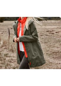 Tchibo - Płaszcz przeciwdeszczowy 3 w 1 z kamizelką - dla pań - rozmiar 36 - kolor: brązowy/zielony