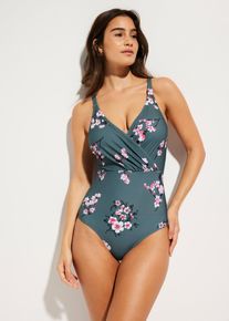 Baddr&auml;kt med omlottlook och l&auml;tt formande effekt - gr&ouml;n - storlek 38 - bonprix